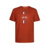Afbeelding van Green Bomb | T-shirt Bike highway, steen rood bio katoen
