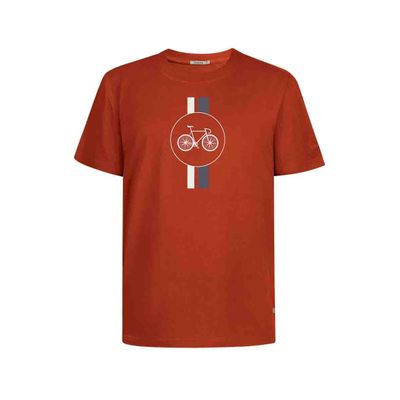 Foto van Green Bomb | T-shirt Bike highway, steen rood bio katoen