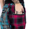 Afbeelding van Chemical Black | Punk broek Azaria, splitleg met roze en blauwe tartan met ritsdetails