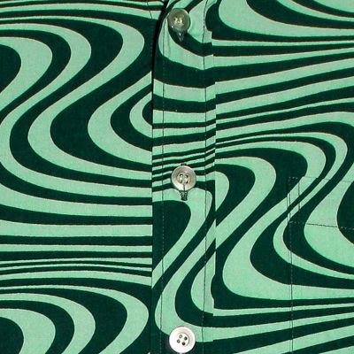 Foto van Chenaski | overhemd Seventies Wavyline, mint dark green