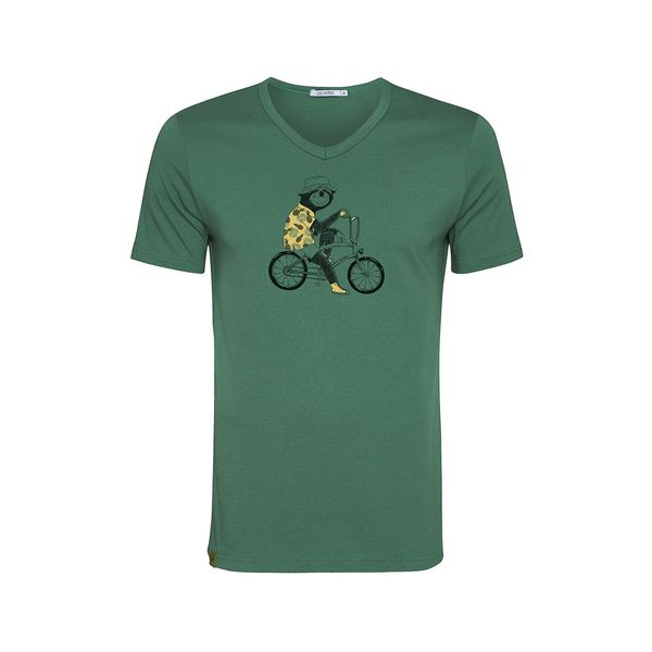 Green Bomb | T-shirt animal sloth cruiser, groen bio katoen