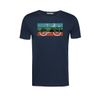Afbeelding van Green Bomb | T-shirt Bike mountain print, blauw bio katoen