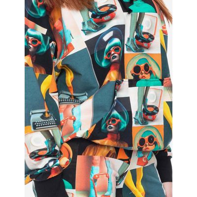 Foto van ATO Berlin | Hoody Raven met Retro foto-collage print