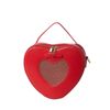 Afbeelding van Banned | Handtas Elegant spots rode hartjes tas met stipjes