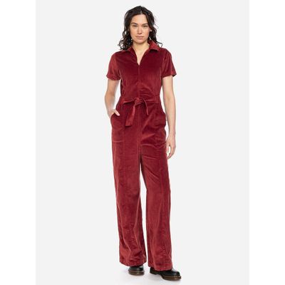 Foto van ATO Berlin | Jumpsuit Olivia van dalia oranje ribcord katoen mix
