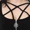 Afbeelding van Poizen Industries | Gothic top Eclips met pentagram hals en uitlopende mouwen