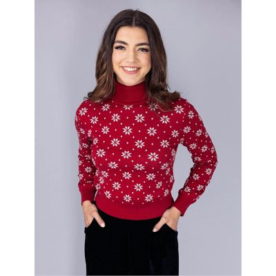 Collectif | Trui Dylan Fair Isle rood wit