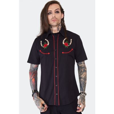 Jawbreaker | Rockabilly western Horseshoe overhemd met korte mouw