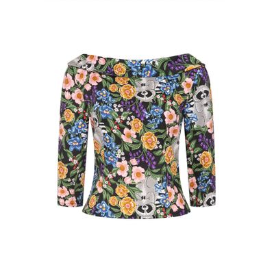 Collectif | Top Cordelia forest Floral Raccoon
