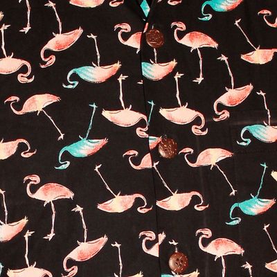 Foto van Chenaski | Overhemd korte mouw, flamingo black