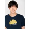 Afbeelding van Green Bomb | T-shirt Nature sky bike, navy blauw bio katoen