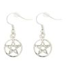 Afbeelding van Zacharia | Goth oorbellen met pentagram hangertjes in een cirkel