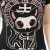Afbeelding van Cupcake Cult | T-shirt Cute on the Outside met skelet kat