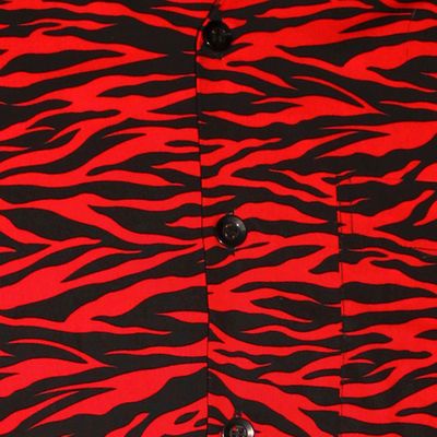Foto van Chenaski | Overhemd korte mouw, Zebra zwart rood