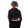 Afbeelding van Heartless | Kort Punkjasje Hexbourne met corset detail, gespen en roze tartan