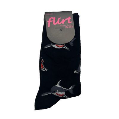 Foto van Flirt | Sokken zwart met haaien