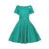 Afbeelding van Dolly and Dotty | Kinderjurk Darlene groen met kleine witte polkadotjes 