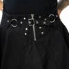 Afbeelding van Vixxsin | Punky goth mini cirkelrok Beau met rits, ringen en gesp sluiting
