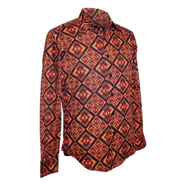 Chenaski | Overhemd 70's, Rhombus donker bruin