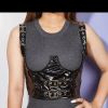 Afbeelding van Zacharia | Underbust corset van zwarte PVC met gespsluiting 