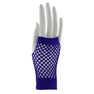 Foto van Flirt | Vingerloze paarse fishnet handschoentjes