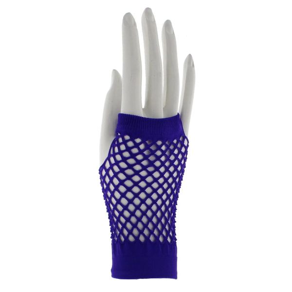 Flirt | Vingerloze paarse fishnet handschoentjes