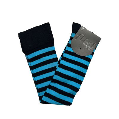 Foto van Flirt | Overknee sokken zwart blauw gestreept