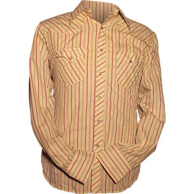 Chenaski | Retro cowboy overhemd, stripes creme mint