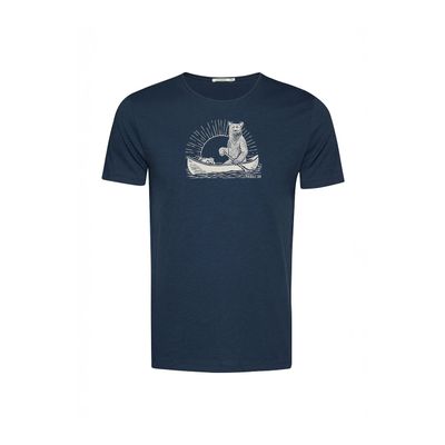Foto van Green Bomb |T-shirt Bear canoe, navy blauw bio katoen