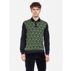 Afbeelding van ATO Berlin | Polo Enne, lange mouw groen zwart Jacquard retro patroon