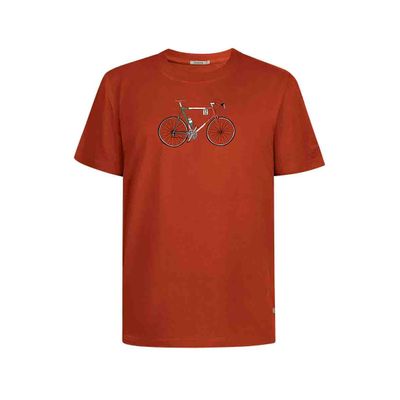Foto van Green Bomb | T-shirt Bike Enzo, steen rood bio katoen
