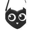 Afbeelding van Banned | Kawaii gothic Nocturnal Feline hartvormige schoudertas met ogen en oortjes