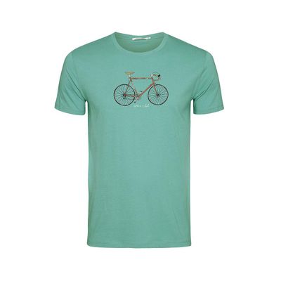 Foto van Green Bomb | T-shirt Bike uptown, zee blauw bio katoen
