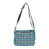 Afbeelding van Banned | Schoudertas Twice the action, blauwe tartan met studs en rits details