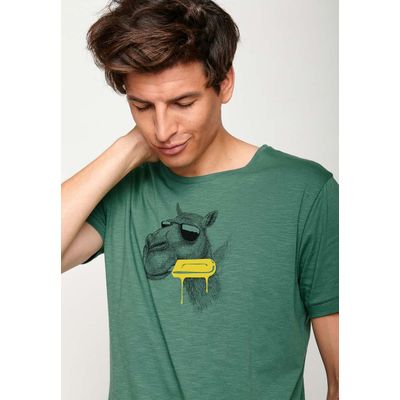 Foto van Green Bomb | T-shirt animal camel ice cream, groen bio katoen