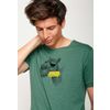 Afbeelding van Green Bomb | T-shirt animal camel ice cream, groen bio katoen