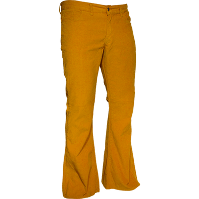Foto van Chenaski | Ribcord retro broek mosterd geel, wijde pijp normale lengte