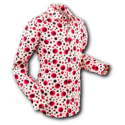Chenaski | Overhemd 70's, Dots and Spots Red
