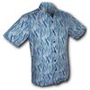 Afbeelding van Chenaski | Overhemd korte mouw, Leaves, blauw wit