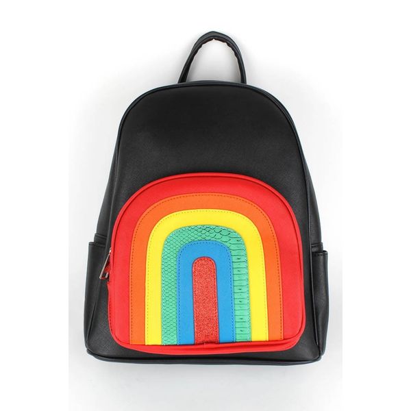 Rugtas Rainbow, met regenboog voorvak, zwart