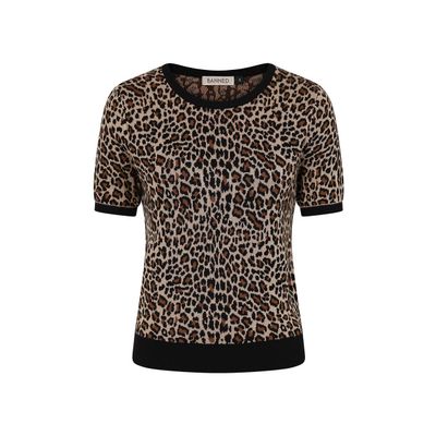 Foto van Banned | Truitje met korte mouw met Sheena Leopard patroon