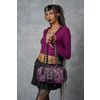Afbeelding van Banned | Rock 'n Roll paarse-luipaard handtas, ringen eyelets en ritssluiting