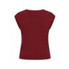 Afbeelding van Banned | Retro spencer Gina met V-hals en bordo kabelpatroon
