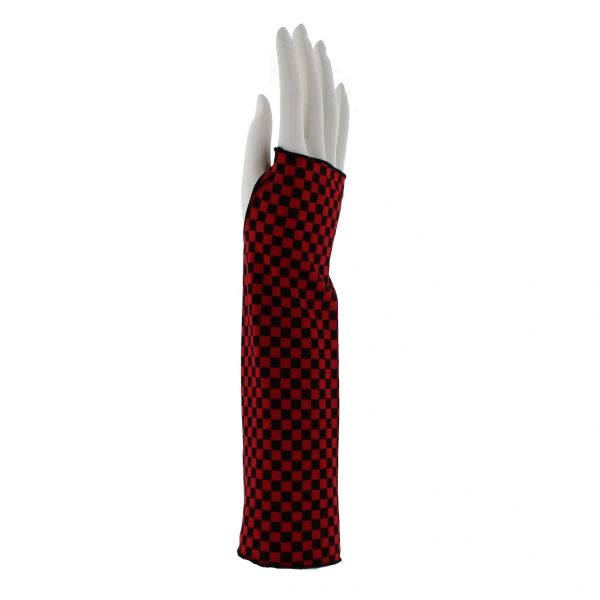 Zacharia | Zwart rood checkered vingerloze handschoenen