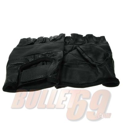 Bullet69 | Leren biker handschoenen, vingerloos