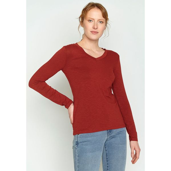 Green Bomb | Shirt lange mouw Tiny winter red bio katoen