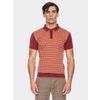 Afbeelding van ATO Berlin | Polo Enzio bio katoen met oranje en bordeaux jacquard patroon