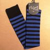 Afbeelding van Flirt | Overknee sokken zwart royal blauw gestreept