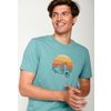 Afbeelding van Green Bomb | T-shirt Lifestyle Firenze scooter, blauw bio katoen
