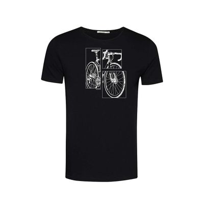 Green Bomb | T-shirt Bike cut guide, zwart bio katoen